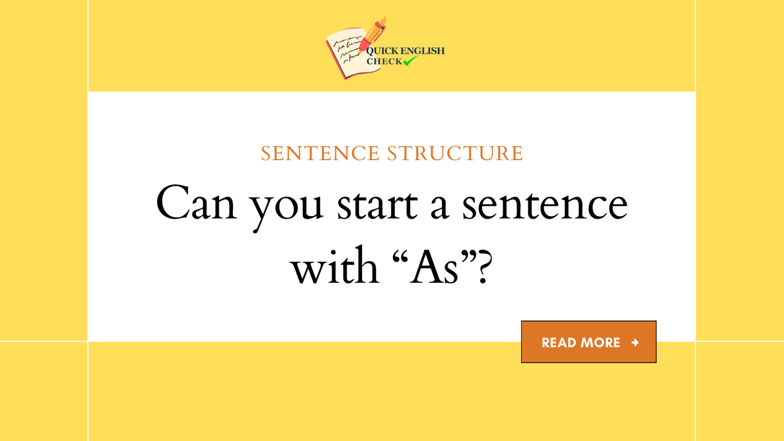 Can you start a sentence with as